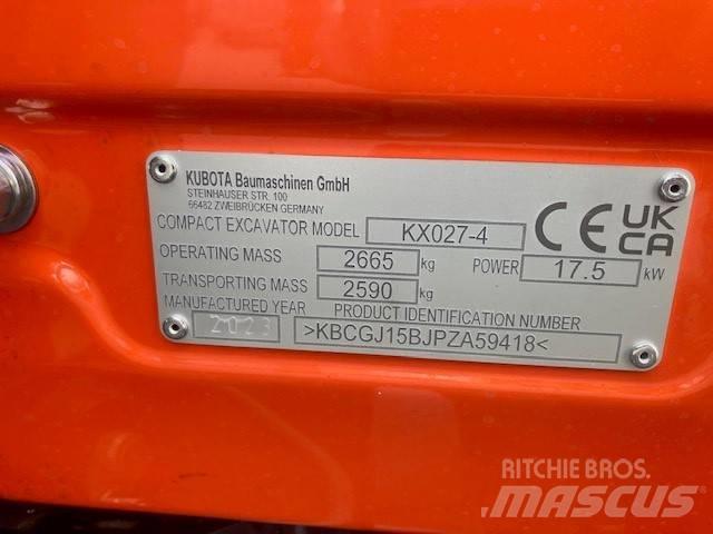 Kubota KX027-4 Mini kotrók < 7t