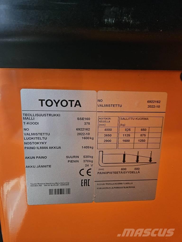 Toyota BT SSE160 Elektromos gyalogkíséretű targoncák