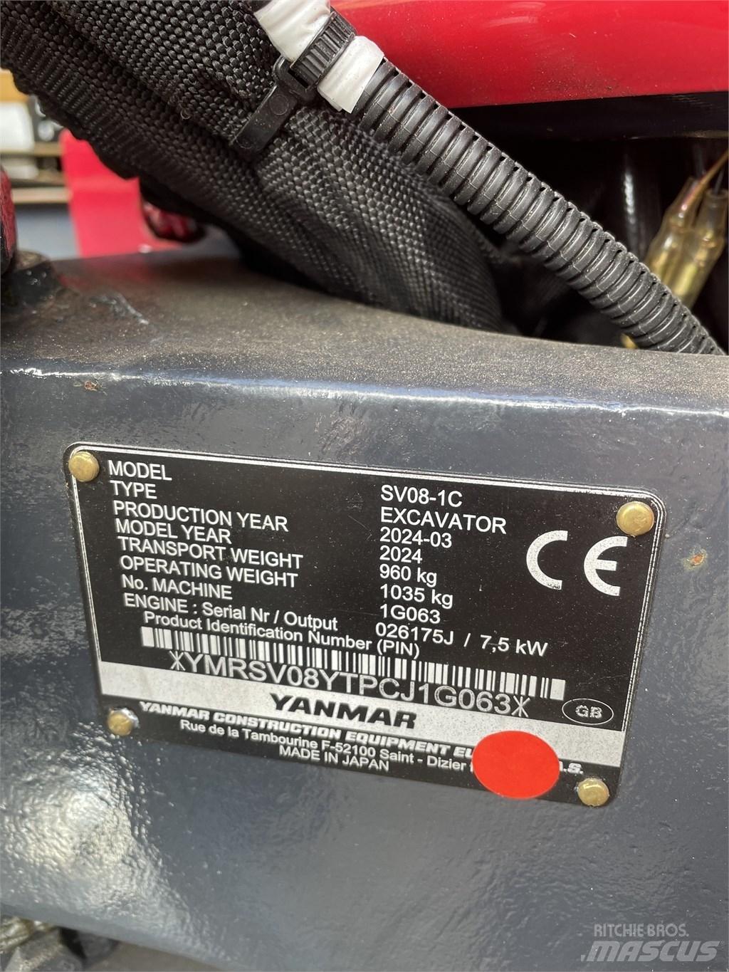 Yanmar SV 08 Mini kotrók < 7t