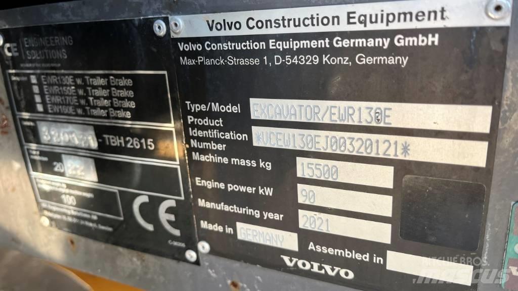 Volvo EWR130E Gumikerekes kotrók