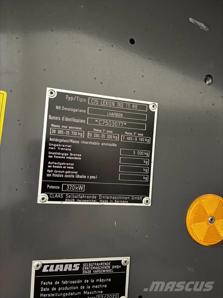 CLAAS Lexion 760 TT Kombájnok
