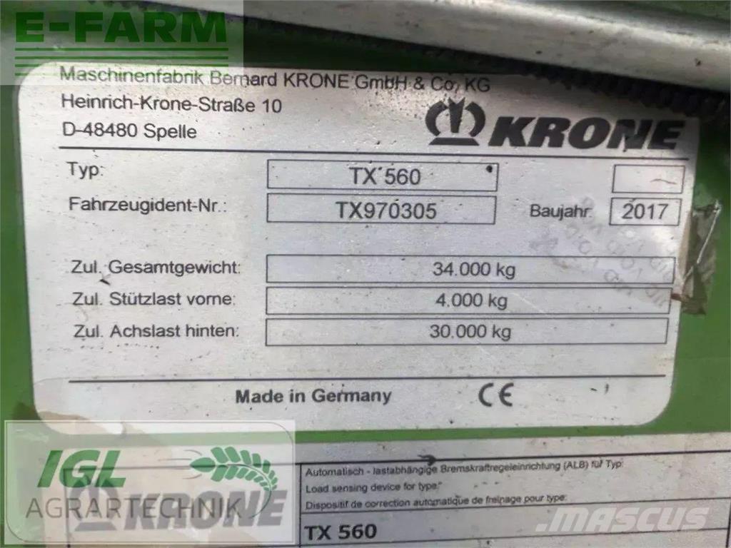 Krone tx 560 Gabona átrakó kocsik