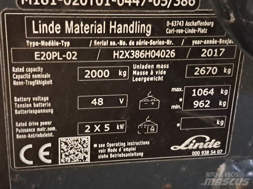 Linde E20PL-02 Elektromos targoncák