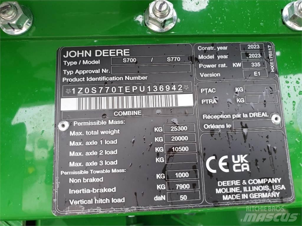 John Deere S770 Kombájnok