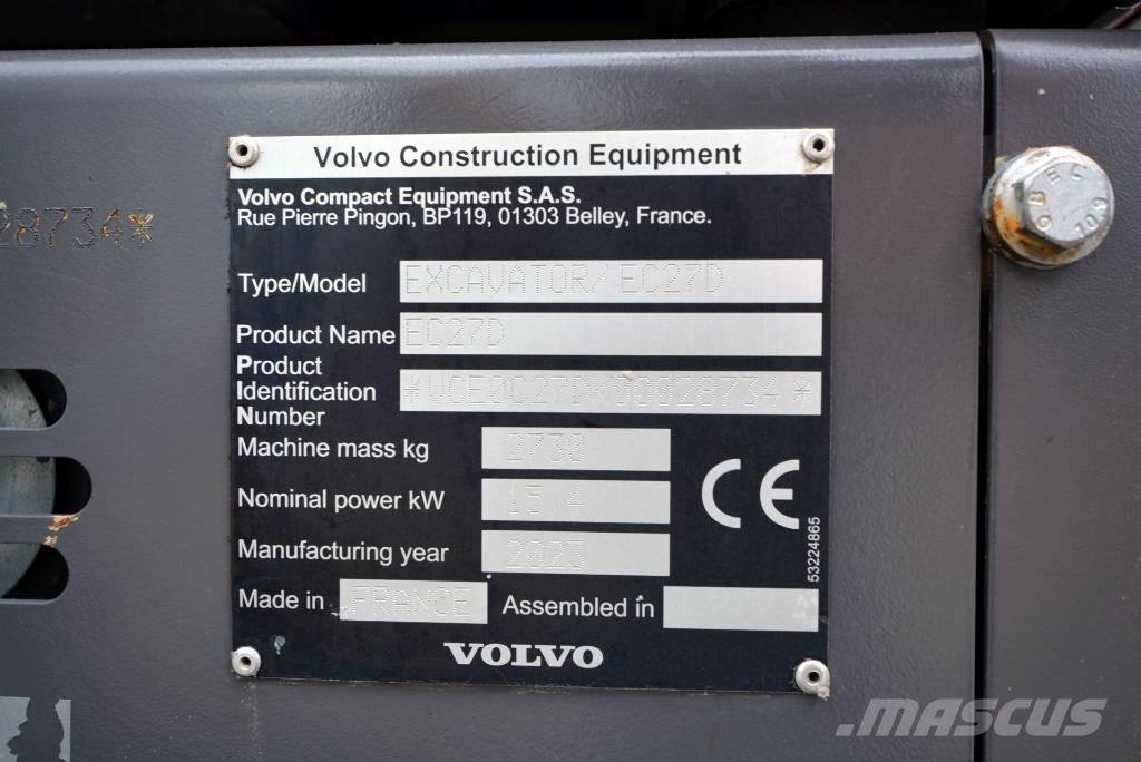 Volvo EC 27 D Mini kotrók < 7t