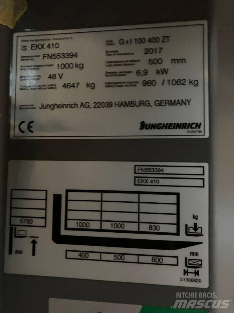Jungheinrich EKX410 Magasraktári szűkfolyosós targonca