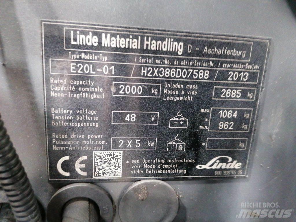 Linde E20L-01 Elektromos targoncák