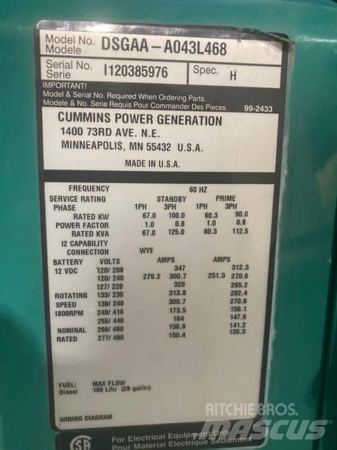 Cummins 105kW Dízel áramfejlesztők