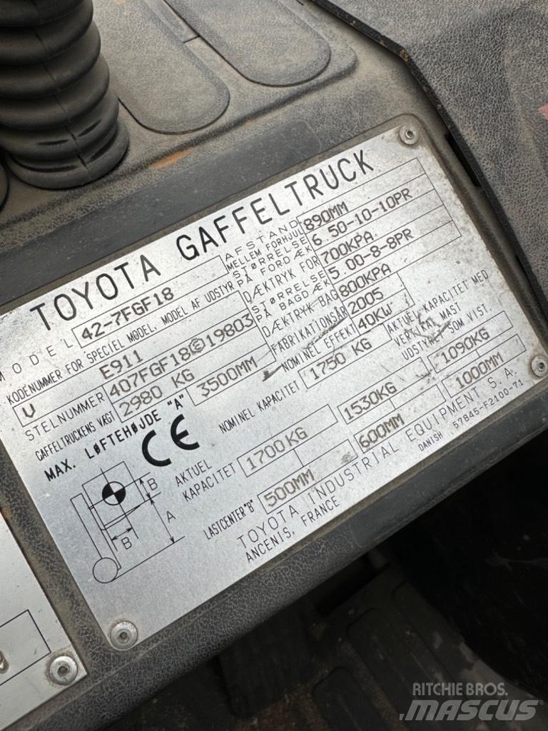 Toyota FG18 Gázüzemű targoncák