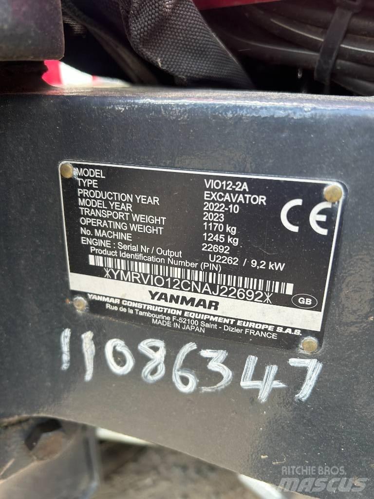 Yanmar VIO12-2A Mini kotrók < 7t