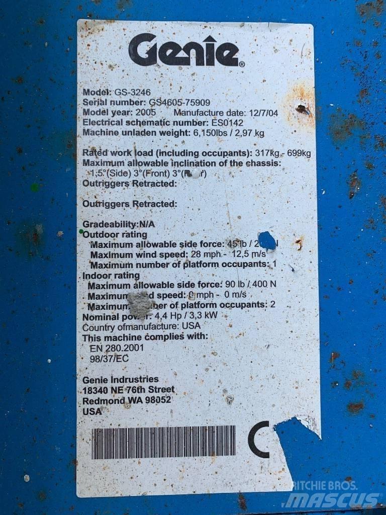 Genie GS 3246 Ollós emelők