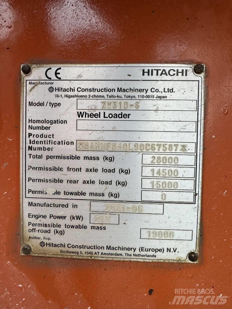 Hitachi ZW 310-6 Gumikerekes homlokrakodók