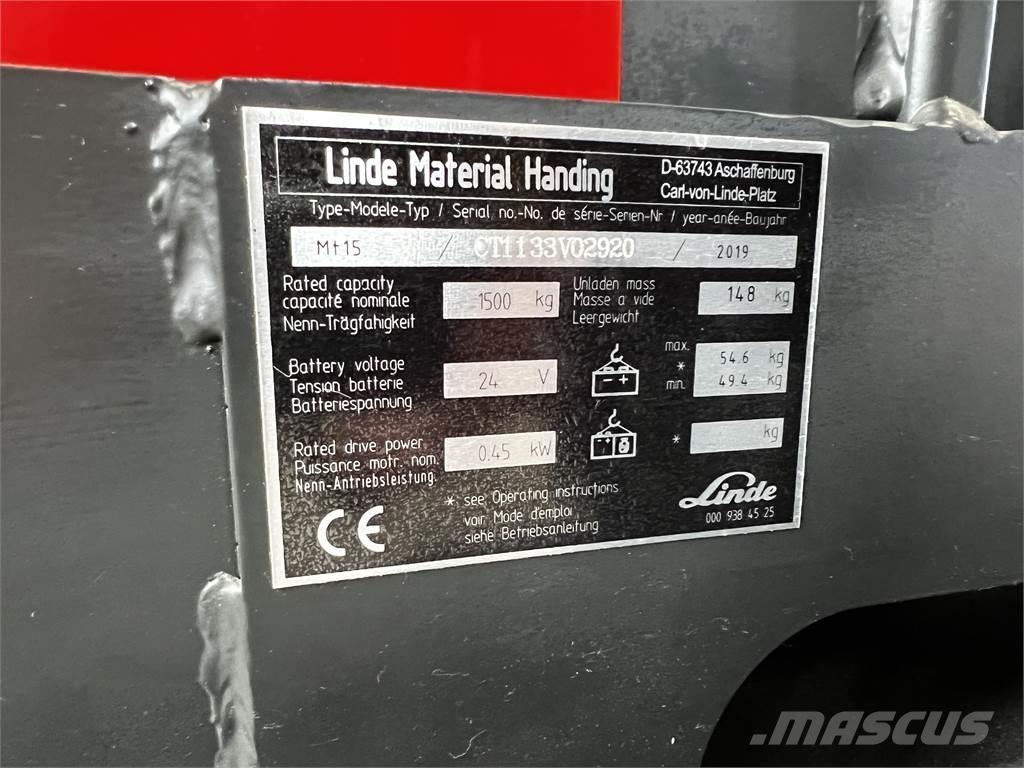 Linde MT15 Gyalogkíséretű targonca