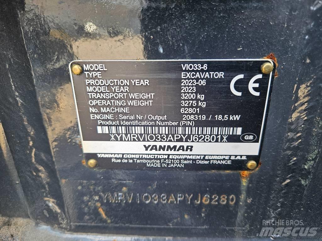 Yanmar Vio 33 Mini kotrók < 7t