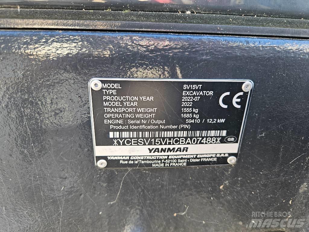 Yanmar SV 15 VT Mini kotrók < 7t