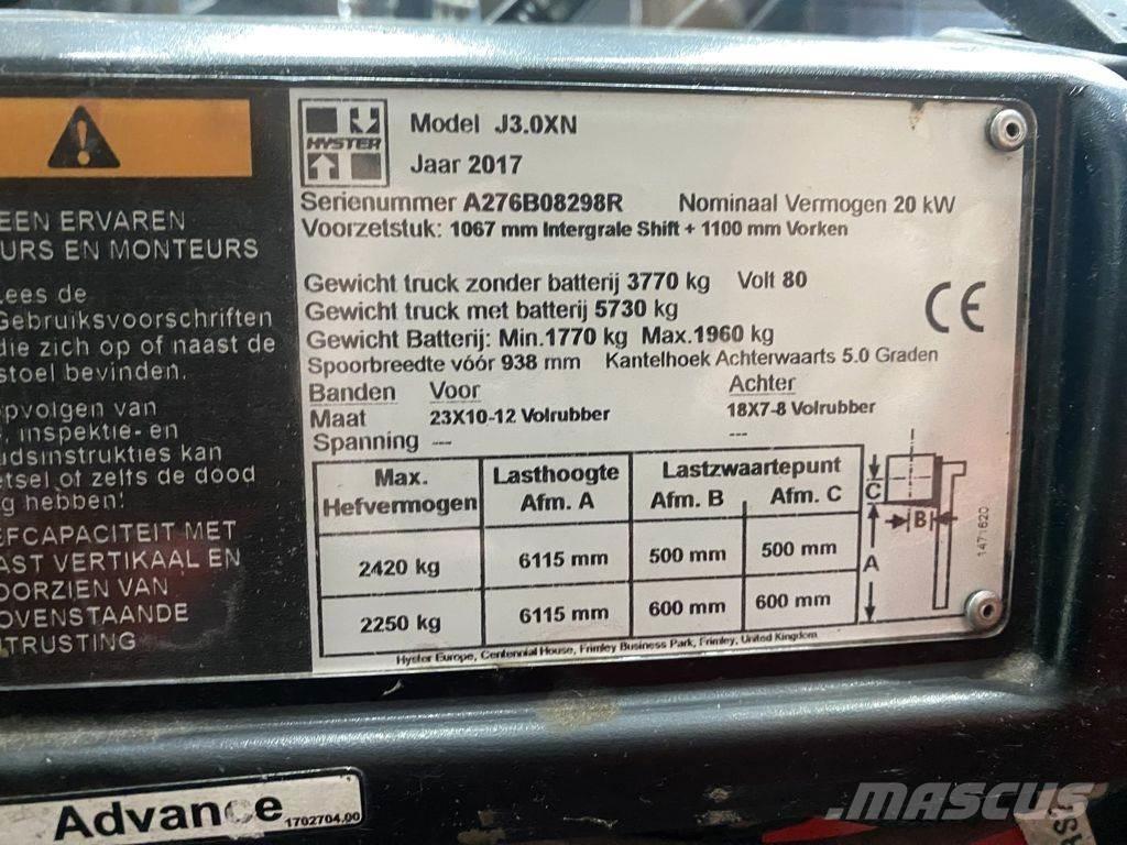 Hyster J3.0XN Elektromos targoncák