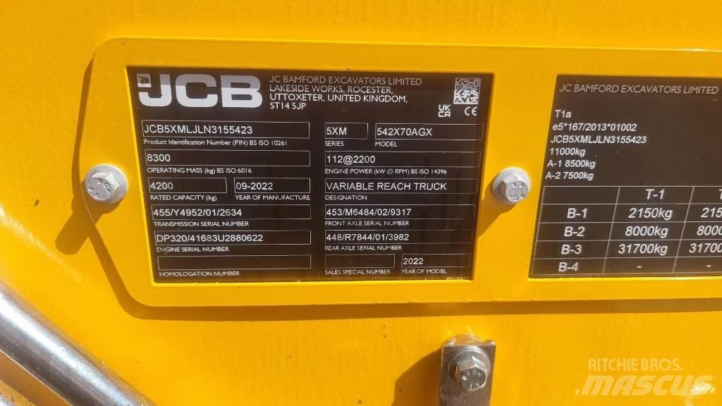 JCB 541-70 Agri Xtra Teleszkópos mezőgazdasági rakodók