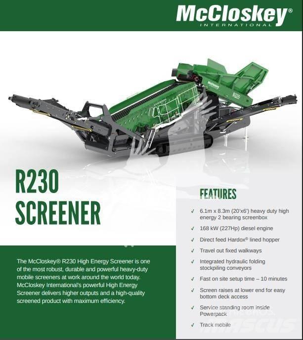 McCloskey R230 Osztályozó berendezések