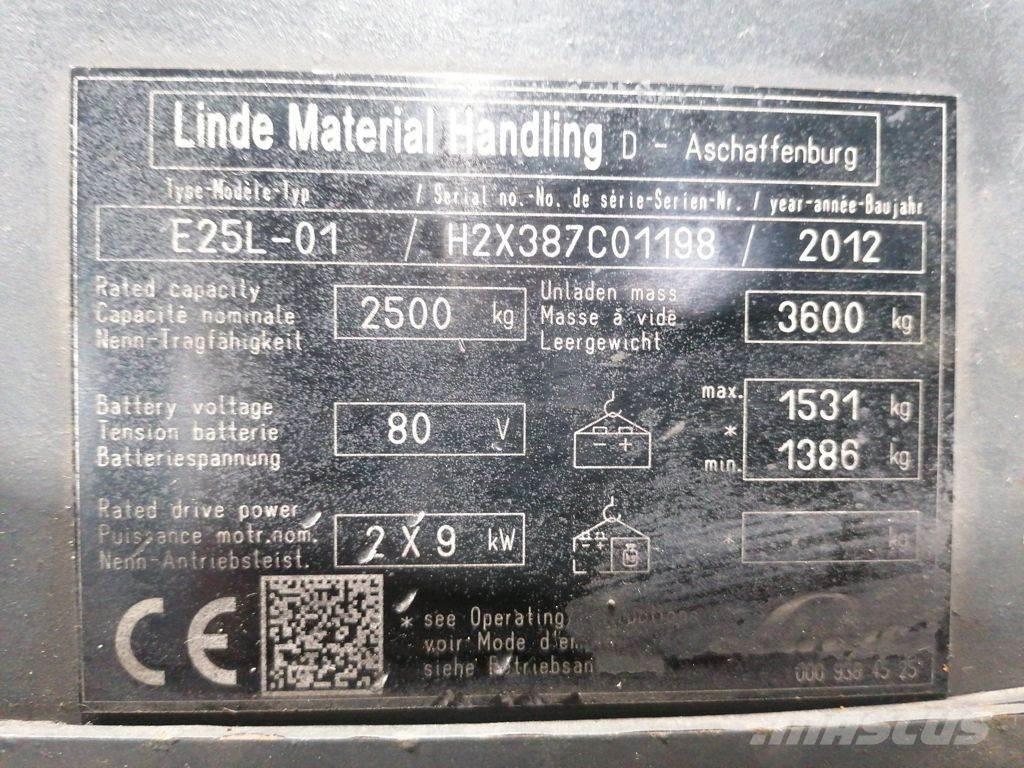 Linde E25L-01 Elektromos targoncák