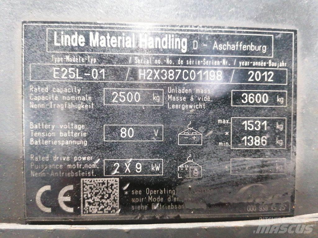 Linde E25L-01 Elektromos targoncák