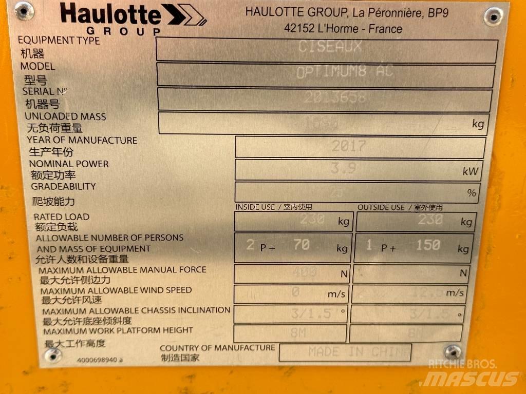 Haulotte OPTIMUM 8 Ollós emelők