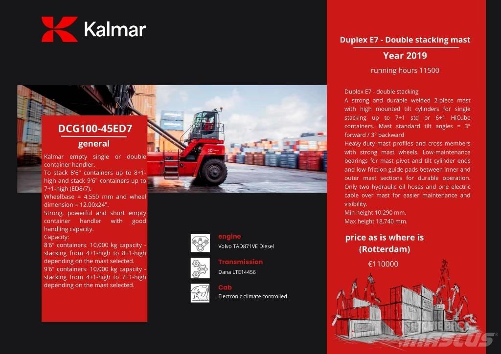 Kalmar DCG 100-45ED7 Konténerszállítók
