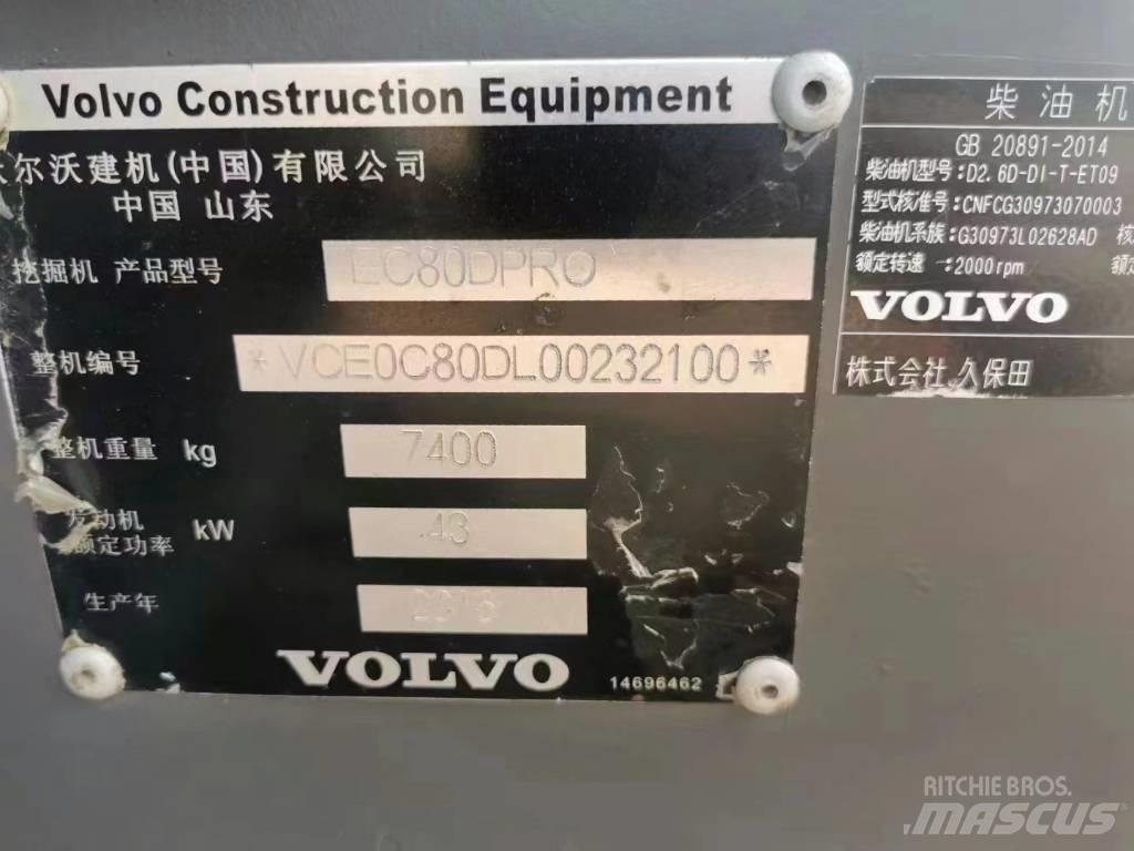 Volvo EC 80D PRO Lánctalpas kotrók