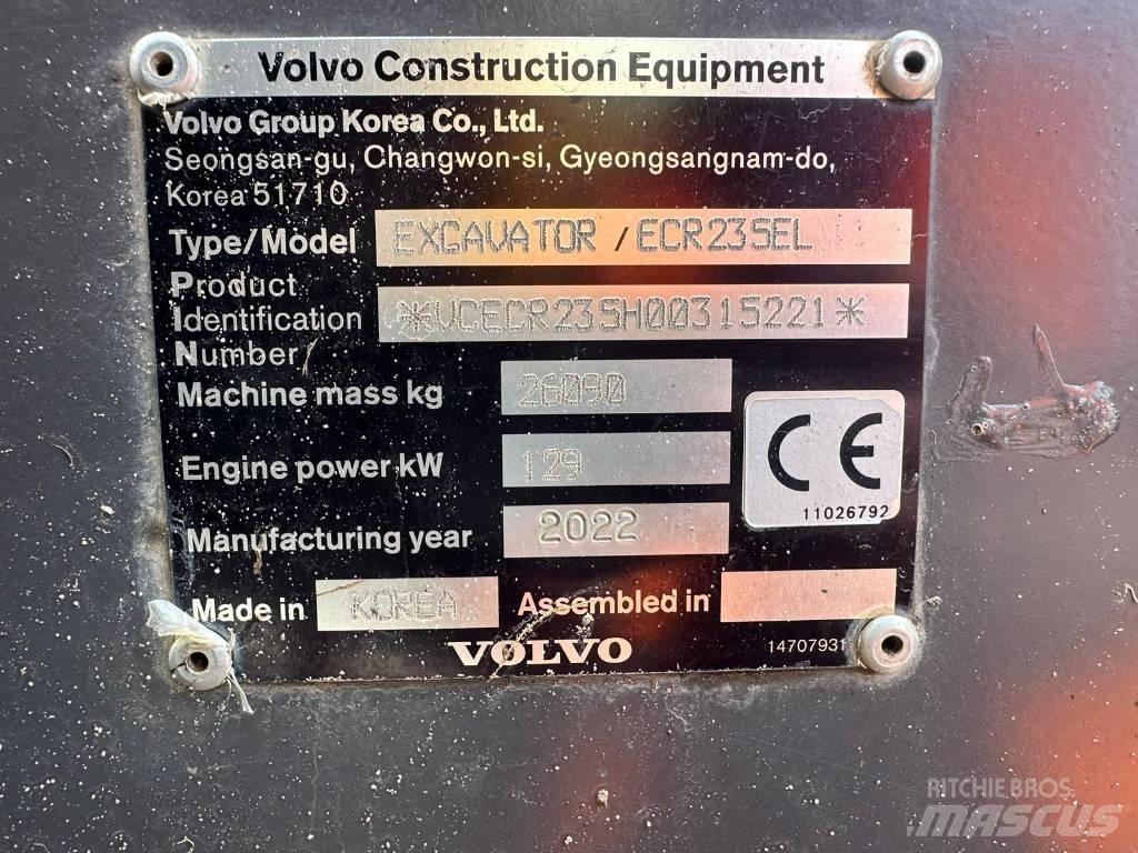 Volvo BM ECR235EL Lánctalpas kotrók