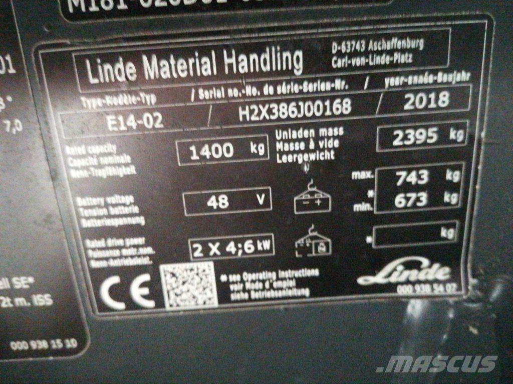 Linde E14-02 Elektromos targoncák