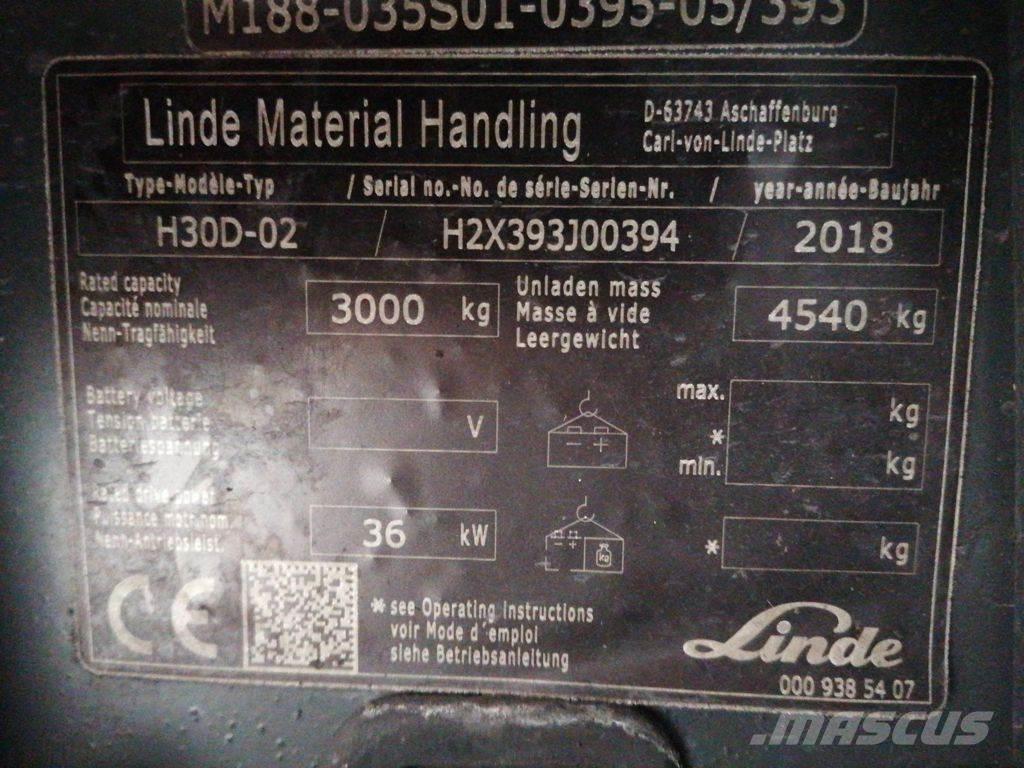 Linde H30D-02 Dízel targoncák