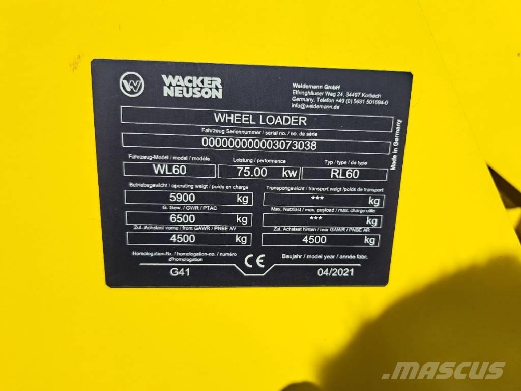 Wacker Neuson WL60 Gumikerekes homlokrakodók
