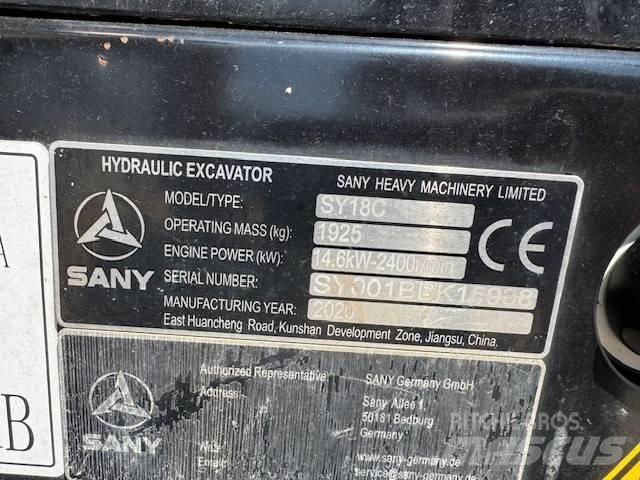 Sany SY 18 C Mini kotrók < 7t