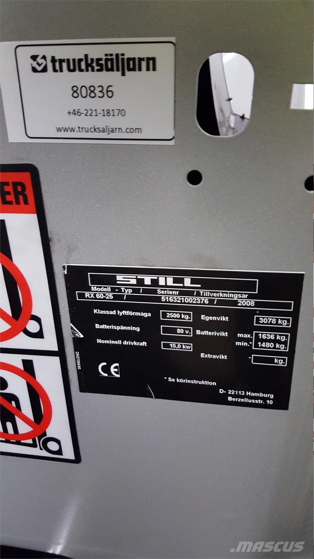 Still RX60-25 Elektromos targoncák