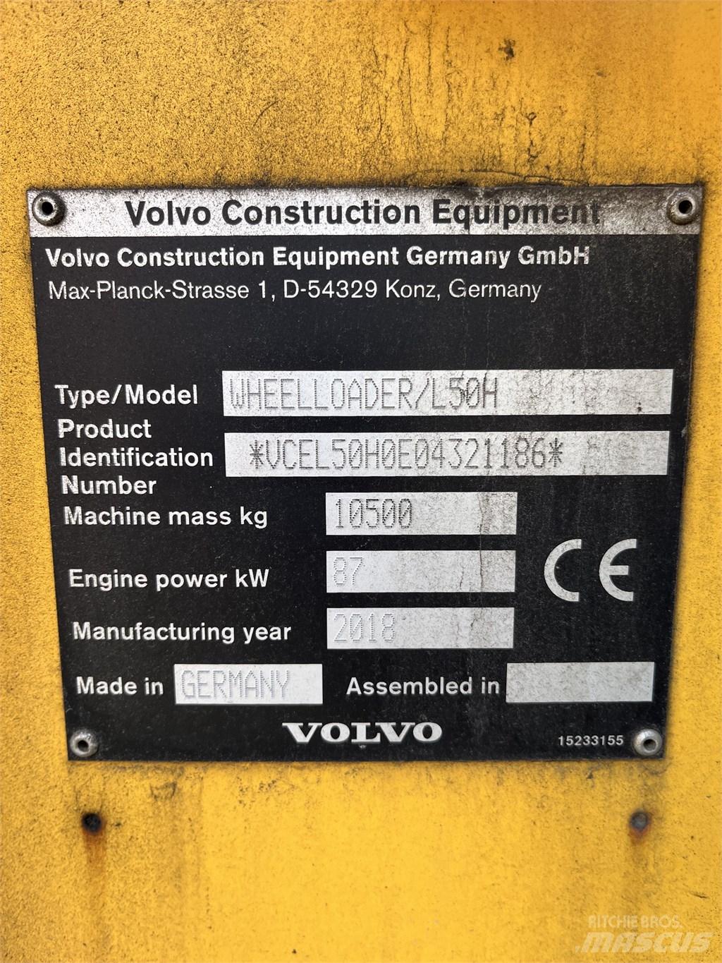 Volvo L 50 H Gumikerekes homlokrakodók