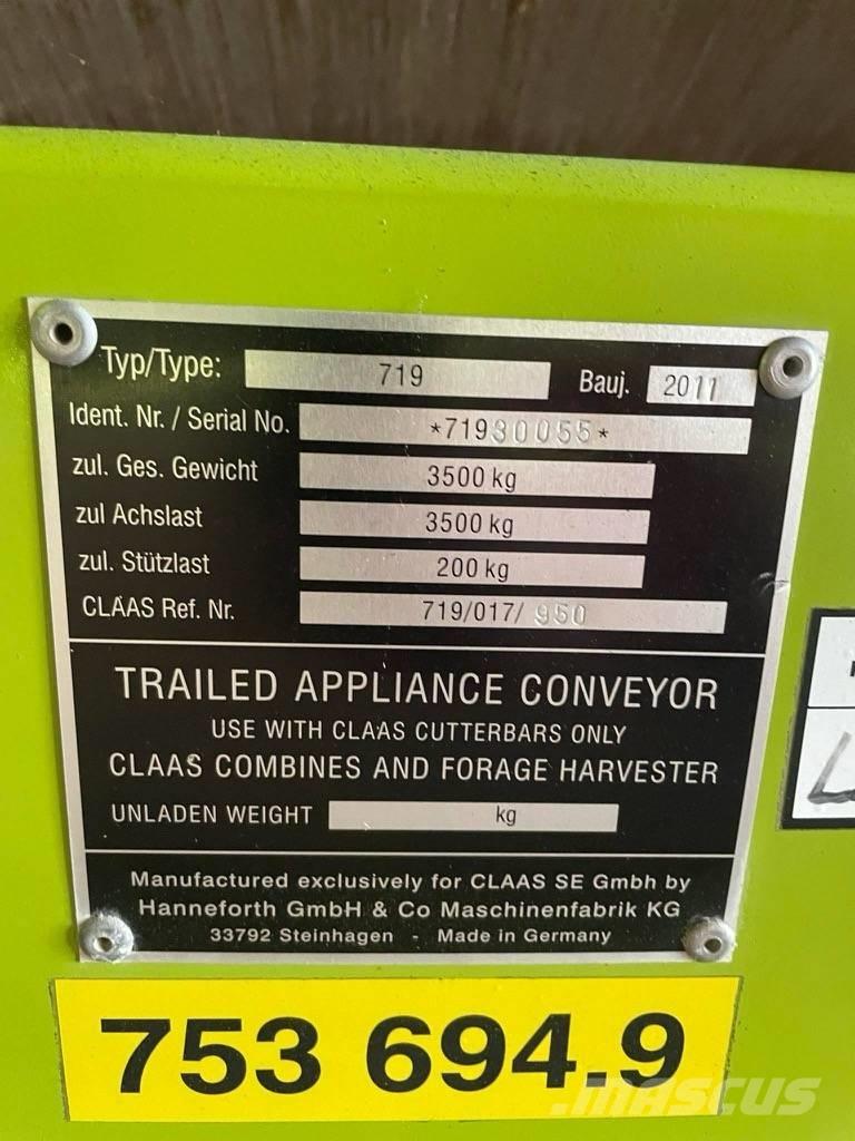 CLAAS V 750 Kombájn adapterek