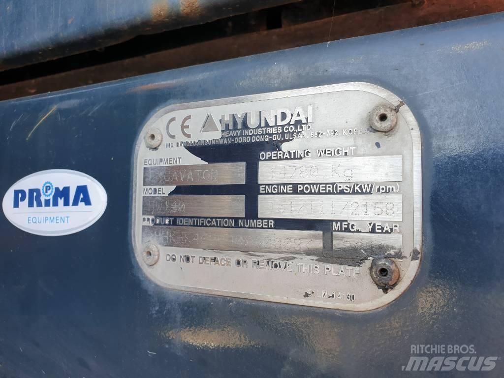 Hyundai HW140 Gumikerekes kotrók