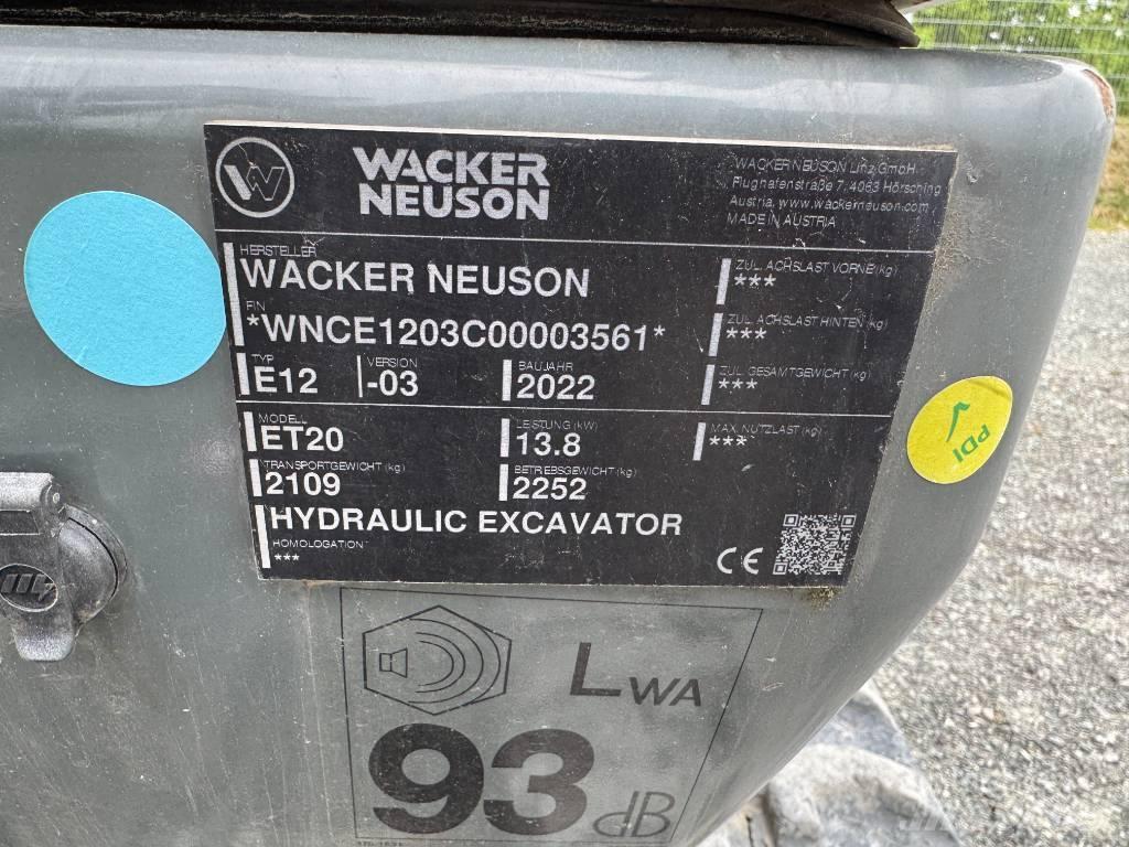 Wacker Neuson ET20 Lánctalpas kotrók