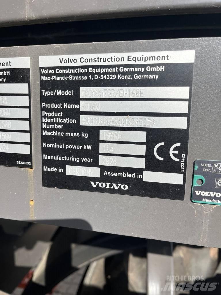Volvo EW160E Gumikerekes kotrók