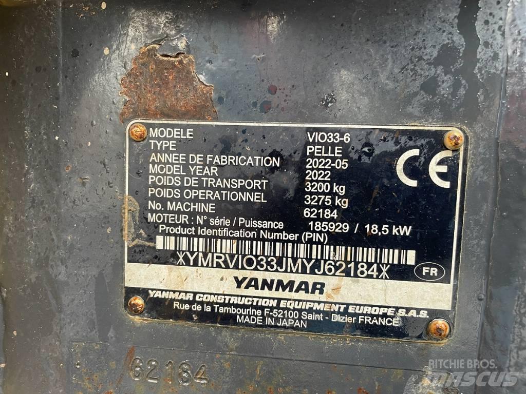 Yanmar Vio 33 U Mini kotrók < 7t