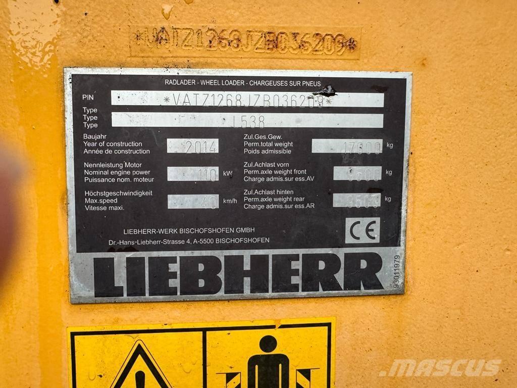 Liebherr L 538 Gumikerekes homlokrakodók