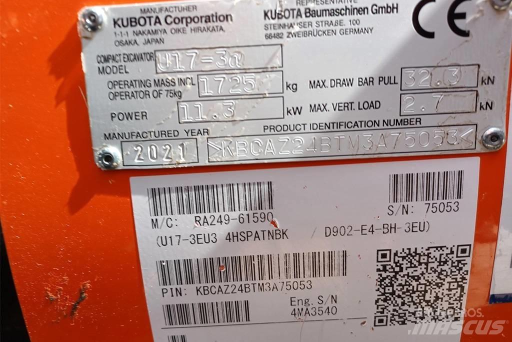 Kubota U 17-3 Mini kotrók < 7t