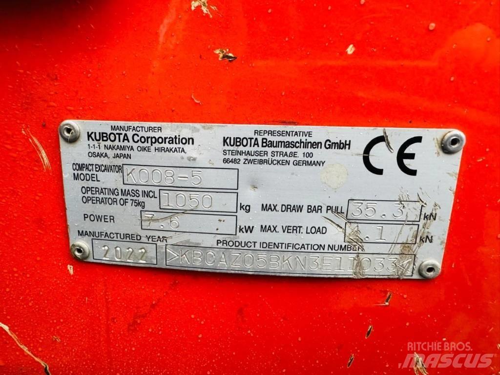 Kubota K008-5 Mini kotrók < 7t
