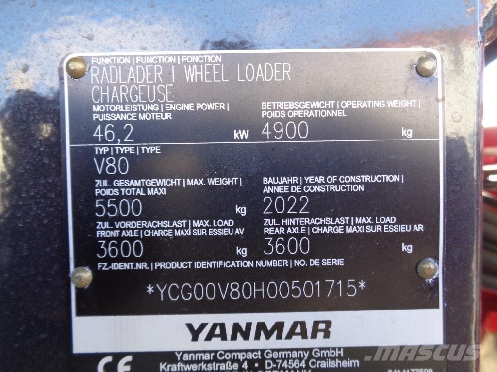 Yanmar V80 Gumikerekes homlokrakodók