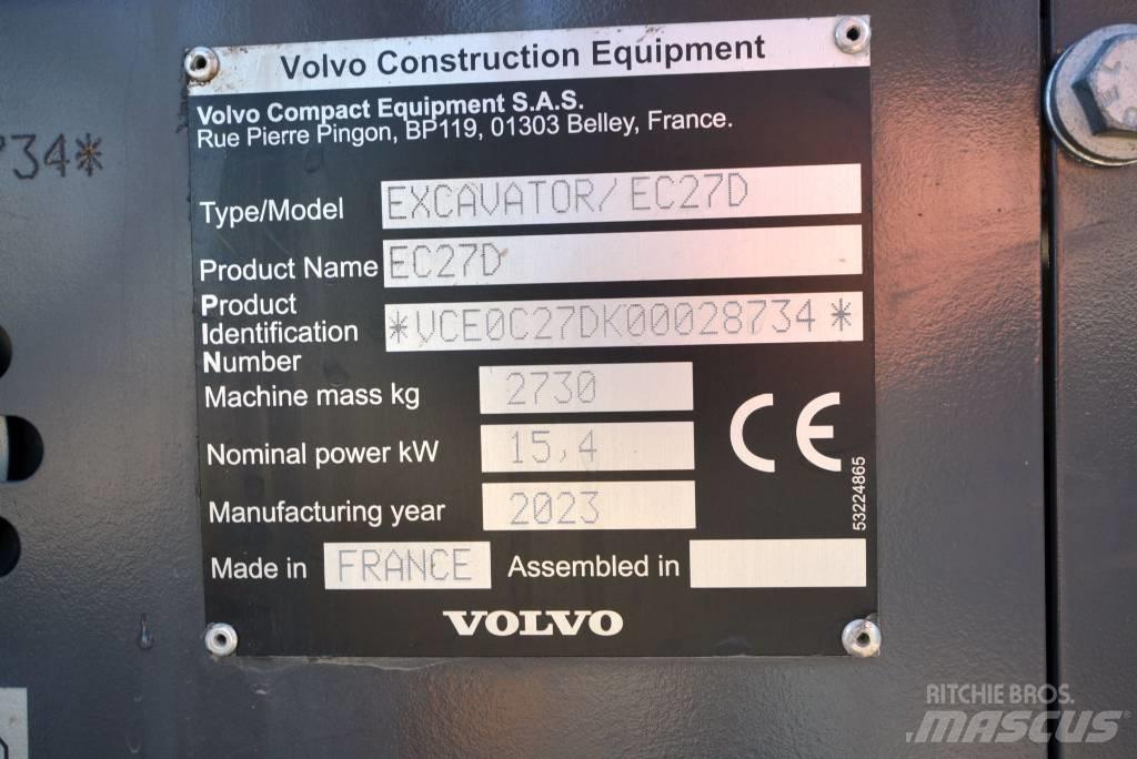 Volvo EC 27 D Mini kotrók < 7t