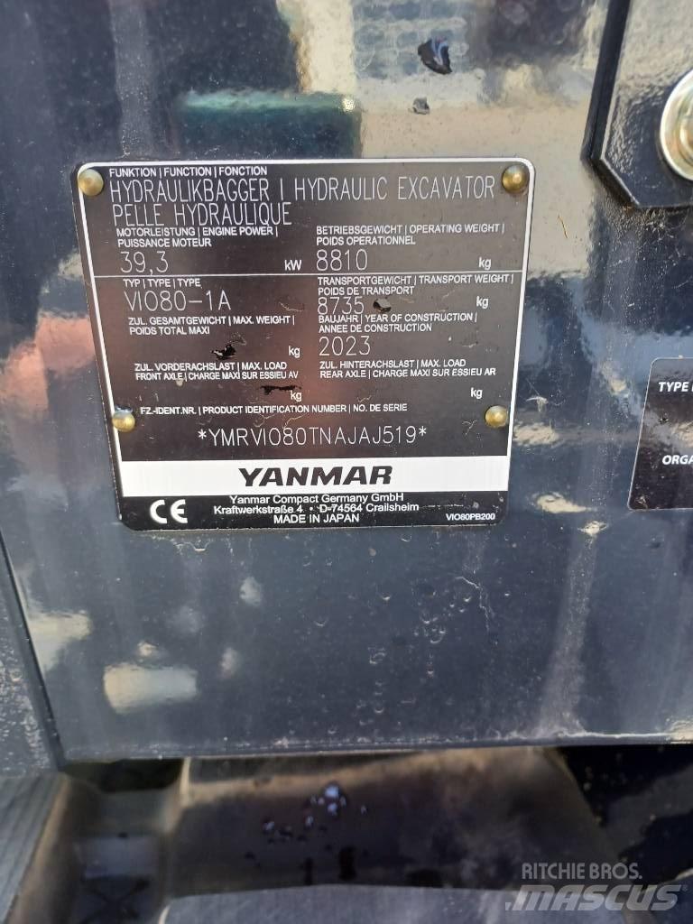 Yanmar Vio 80-2PB Mini kotrók < 7t