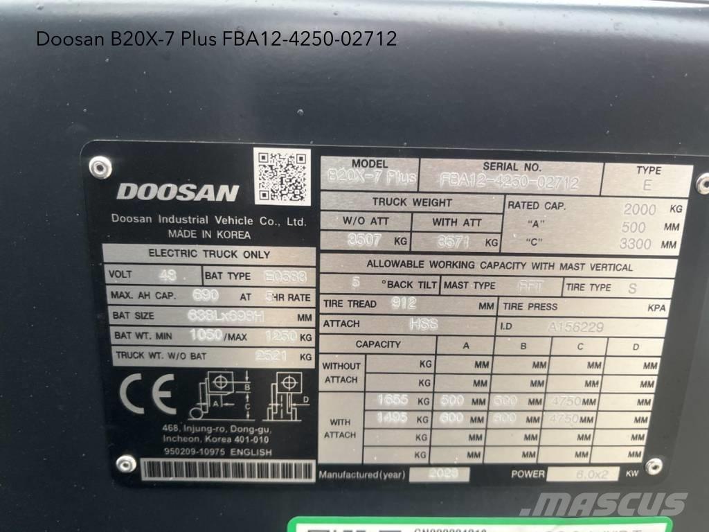 Doosan B 20 X-7 Plus Elektromos targoncák