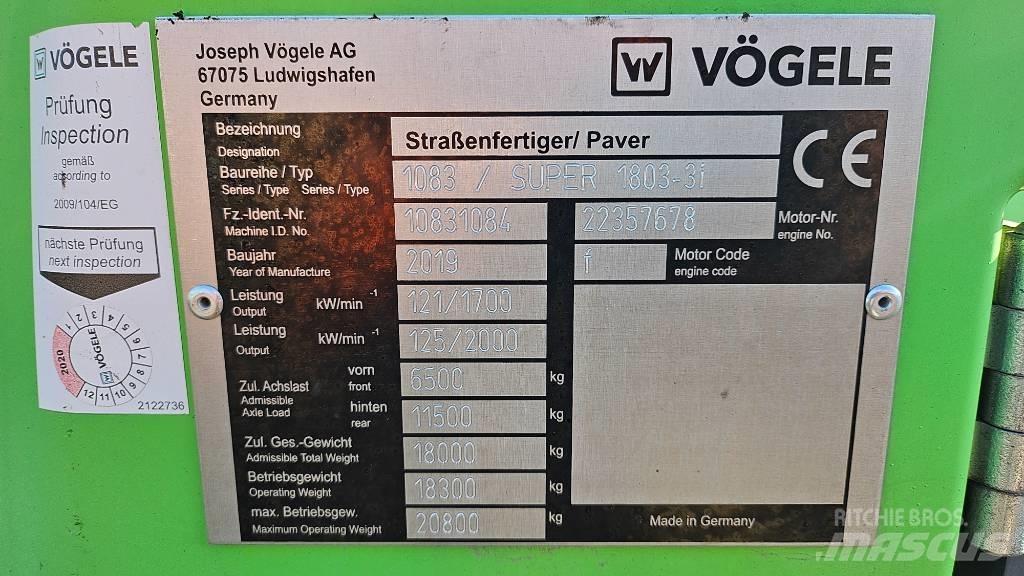 Vögele Super 1803-3i Aszfalt terítõ gépek