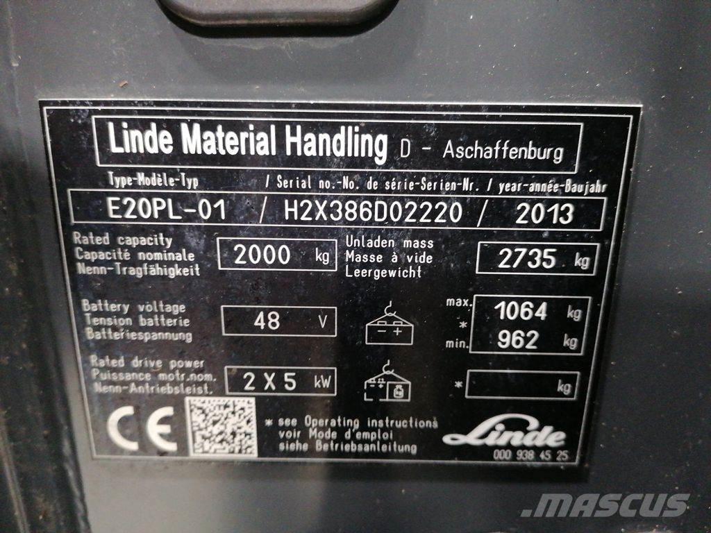 Linde E20PL-01 Elektromos targoncák