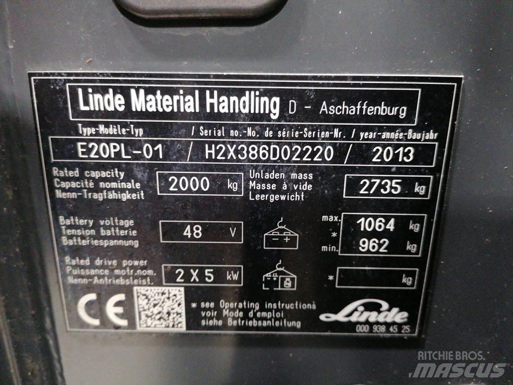 Linde E20PL-01 Elektromos targoncák