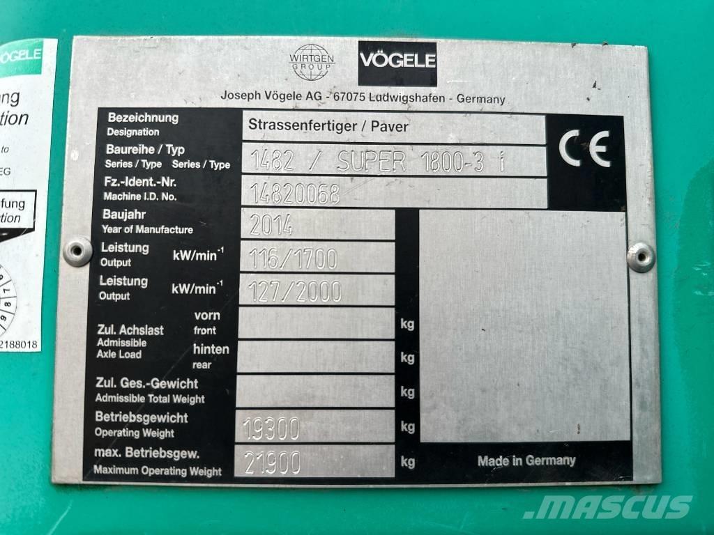 Vögele Super 1800-3i Aszfalt terítõ gépek